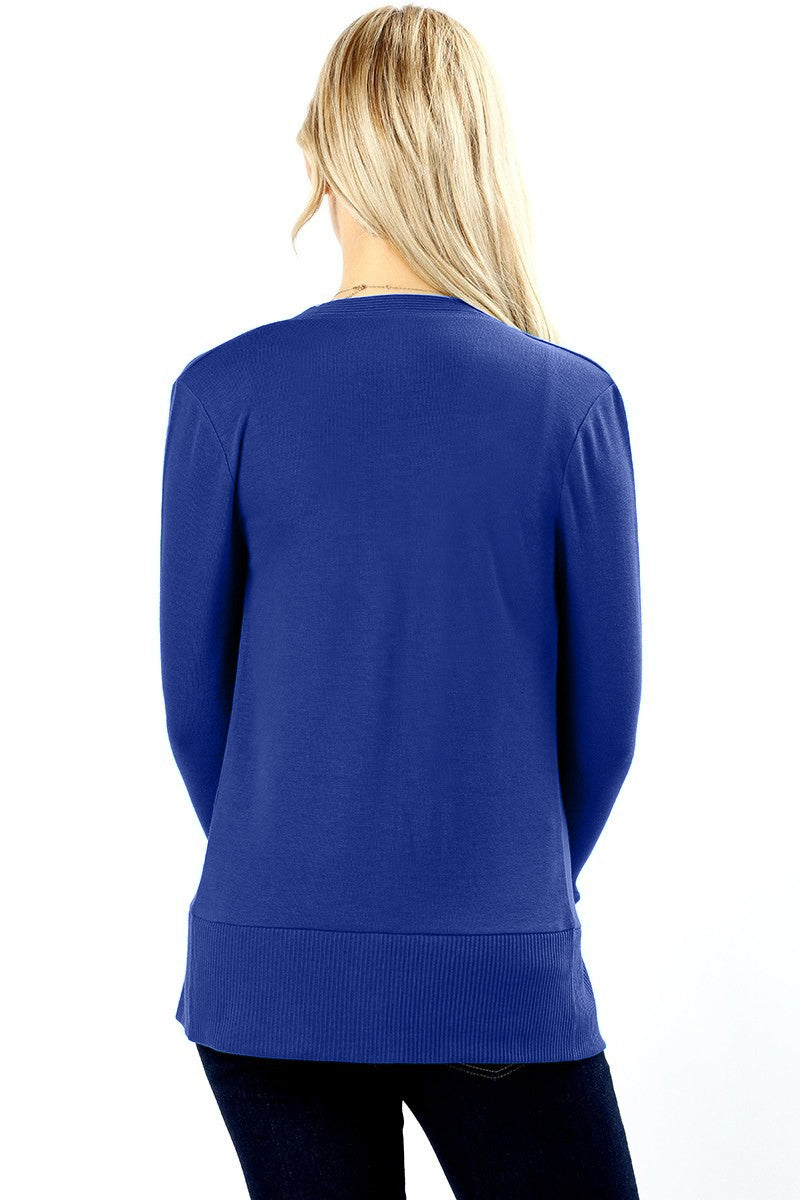 Zenana Snap Button Long Sleeve Sweater Cardigan - Cardigans sb_outerwear