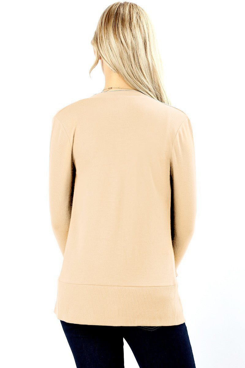 Zenana Snap Button Long Sleeve Sweater Cardigan - Cardigans sb_outerwear