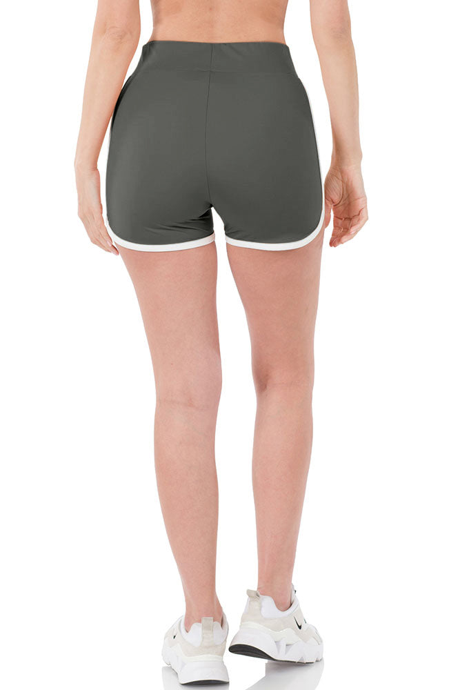 Zenana High Waist Athletic Nylon Dolphin Shorts - Jogger Shorts sb_bottoms