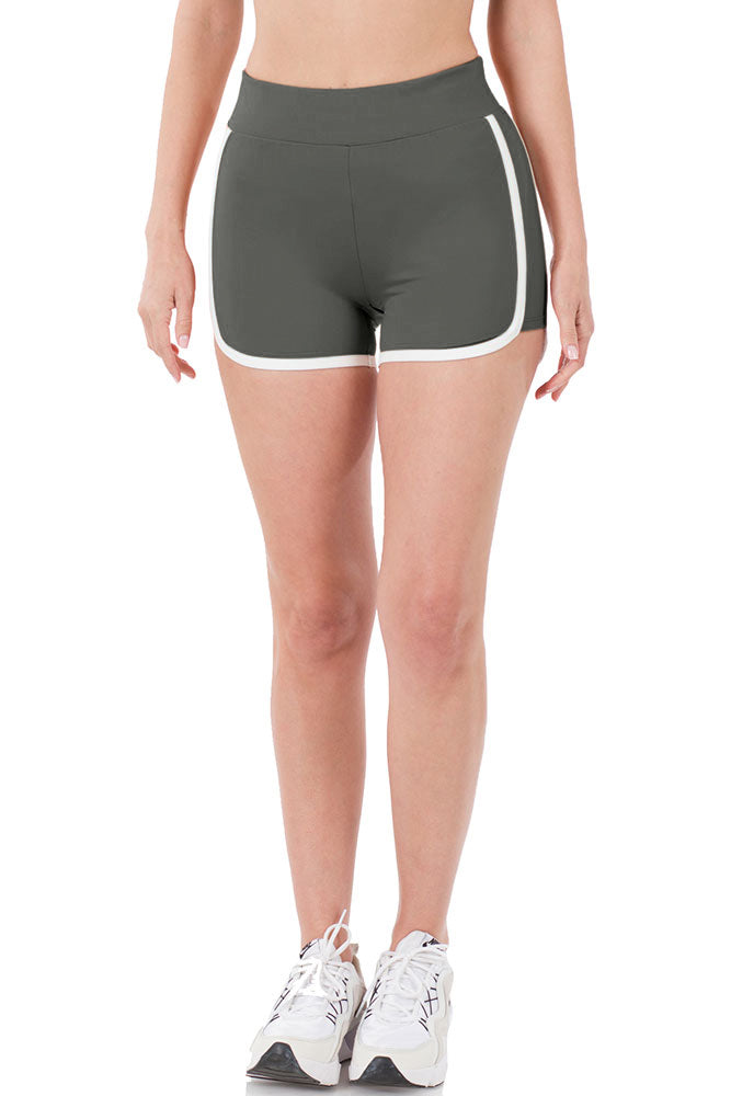 Zenana High Waist Athletic Nylon Dolphin Shorts - Jogger Shorts sb_bottoms