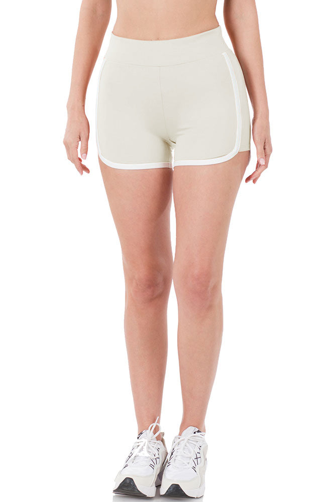 Zenana High Waist Athletic Nylon Dolphin Shorts - Jogger Shorts sb_bottoms