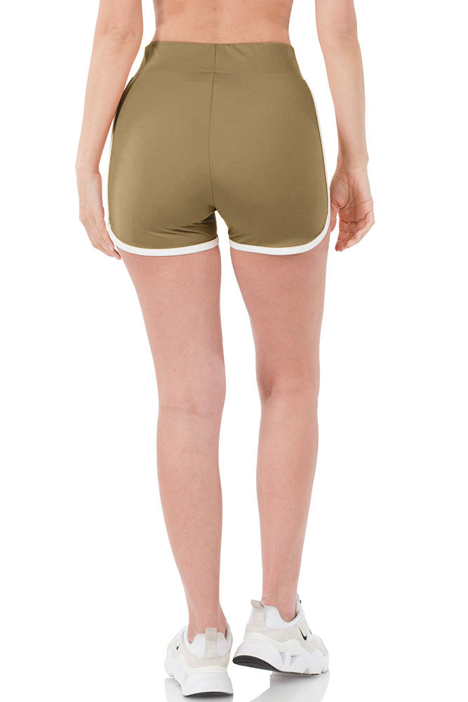 Zenana High Waist Athletic Nylon Dolphin Shorts - Jogger Shorts sb_bottoms