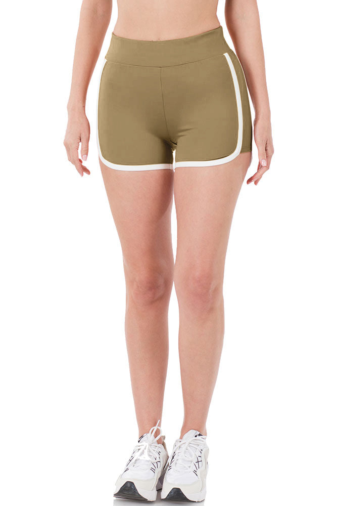 Zenana High Waist Athletic Nylon Dolphin Shorts - Jogger Shorts sb_bottoms