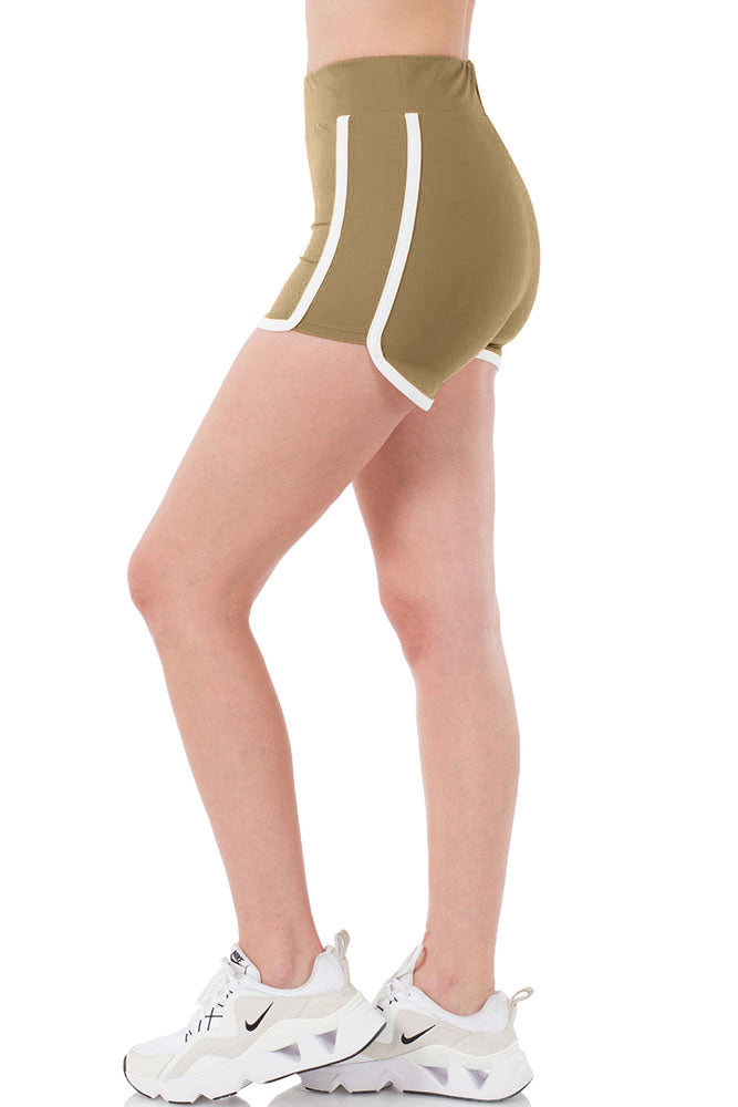 Zenana High Waist Athletic Nylon Dolphin Shorts - Jogger Shorts sb_bottoms
