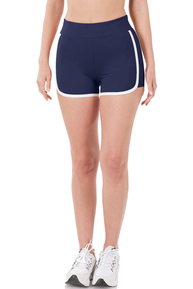Zenana High Waist Athletic Nylon Dolphin Shorts - Jogger Shorts sb_bottoms