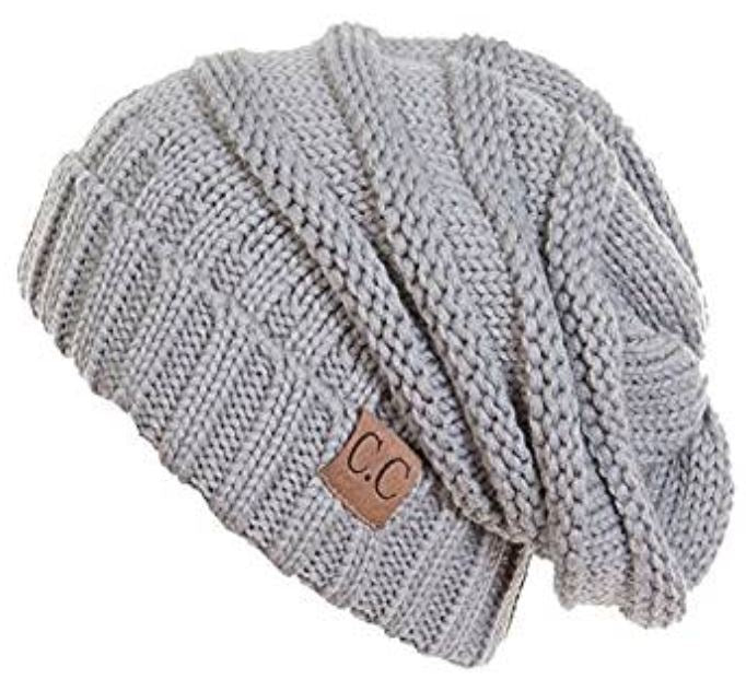 Unisex Solid Oversized Slouchy Knit Beanie