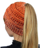 C.C. Confetti Messy Bun Ponytail Beanie - Hats