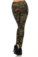 Army Graphic Print Lined Leggings leggings- Niobe Clothing