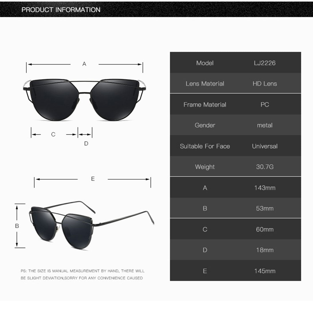 Niobe Clothing Mirrored "Samantha" Flat Lens Strikethrough Cat Eye Sunglasses in Gold Frame - Sunglasses