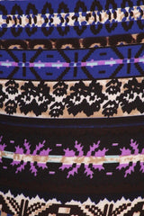 Niobe Clothing Purple Multi Design Plus Size Leggings - leggings