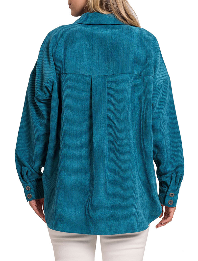 Zenana Oversized Corduroy Shacket - Coats & Jackets sb_outerwear