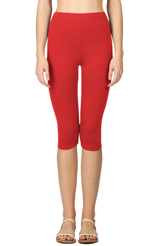 Zenana High Waist Cotton Capri Leggings - Legging Shorts sb_bottoms