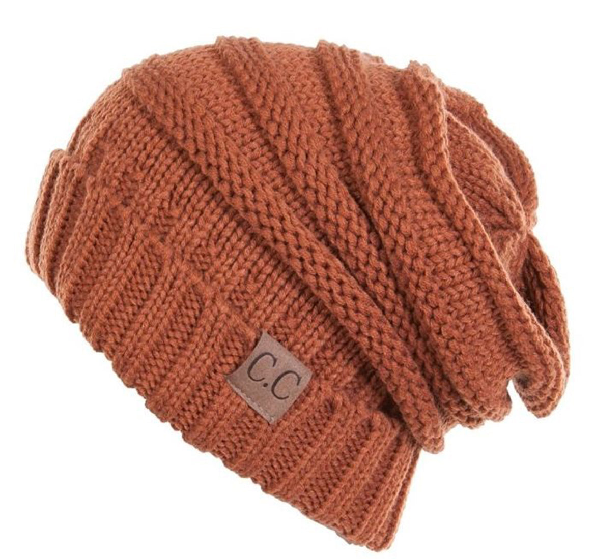 Unisex Solid Oversized Slouchy Knit Beanie