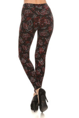 Niobe Clothing Butterfly Etch Graphic Print Lined Leggings - leggings