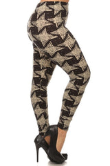 Niobe Clothing Chalkboard Pinwheels Design Plus Size Leggings - leggings