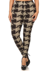 Niobe Clothing Chalkboard Pinwheels Design Plus Size Leggings - leggings
