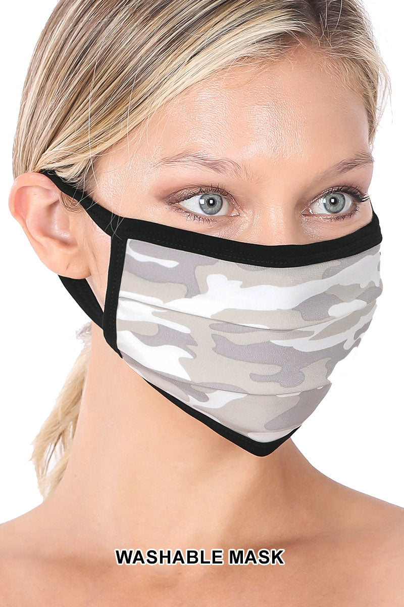 Niobe Clothing Unisex Reusable Cotton Cloth Army Camo Face Mask - Fashion Face Masks Face Mask