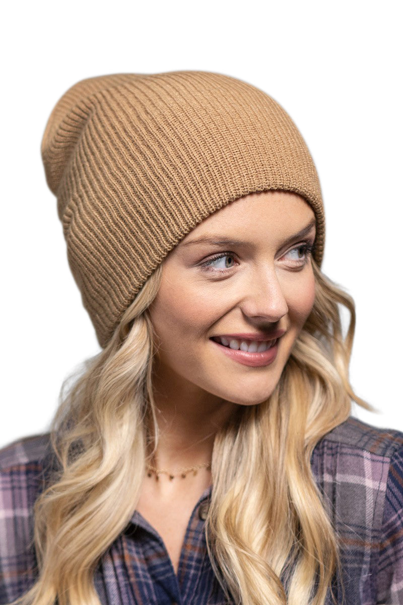 C.C. Solid Slouchy Knit Beanie Wide Wale - Beanies Hats