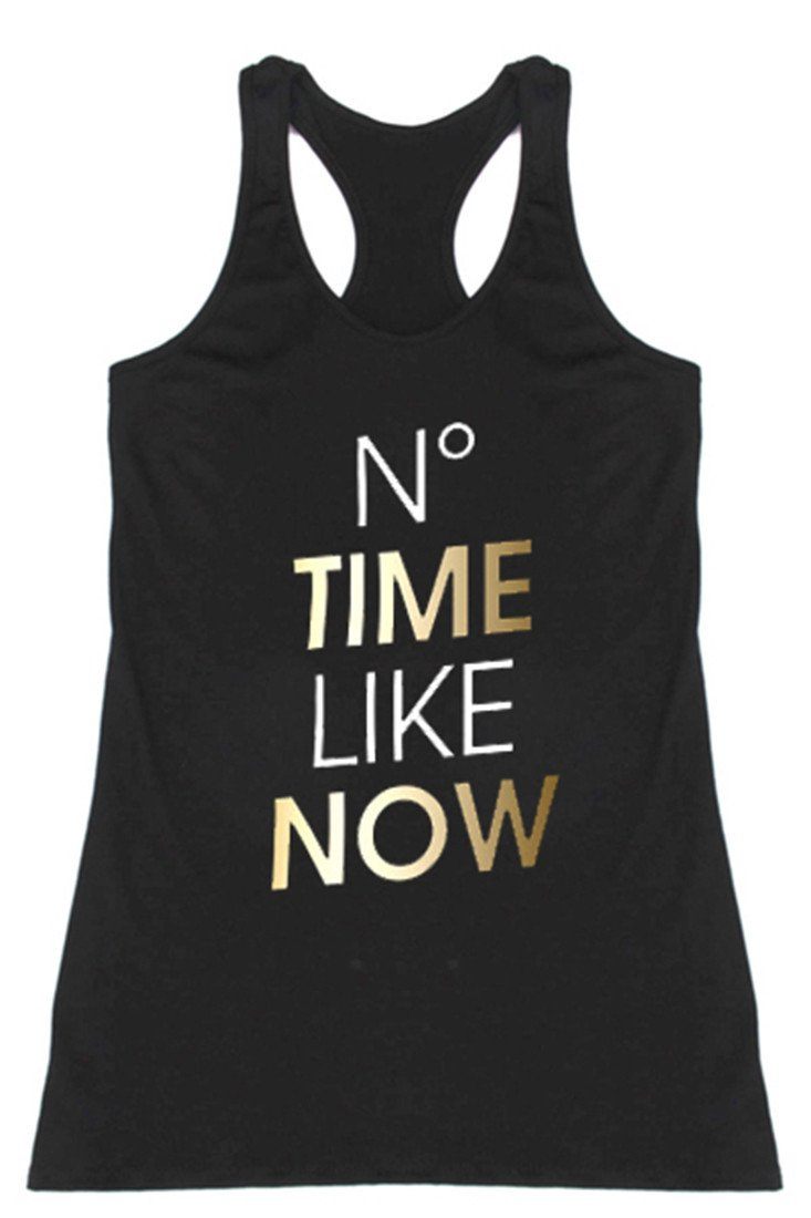 Niobe Clothing No Time Like Now Racerback Tank Top - g_tanktops