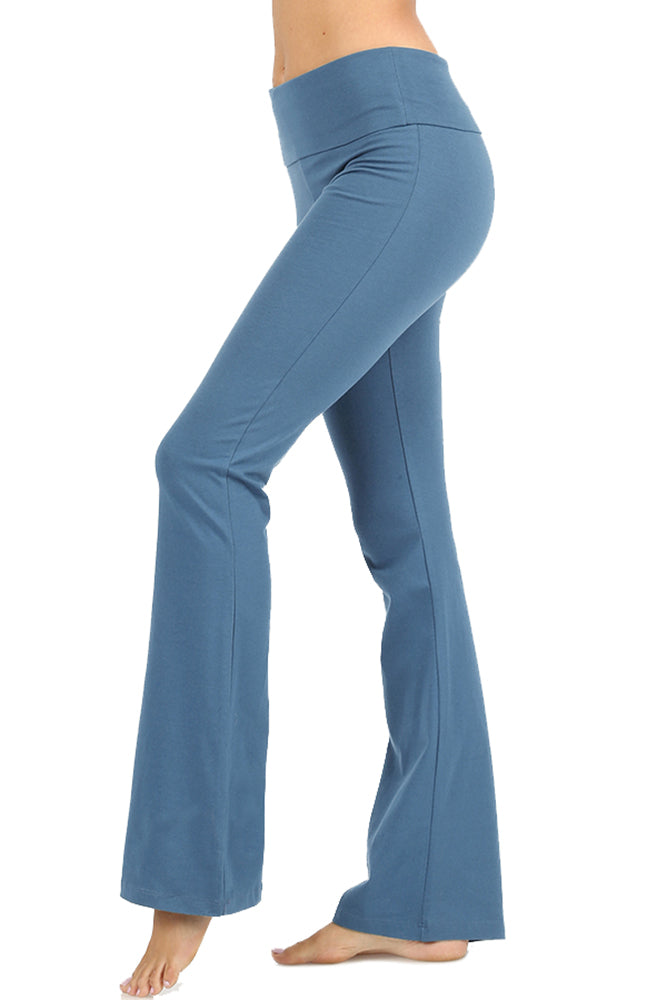 Zenana Cotton Flared Yoga Pants - Leggings sb_bottoms