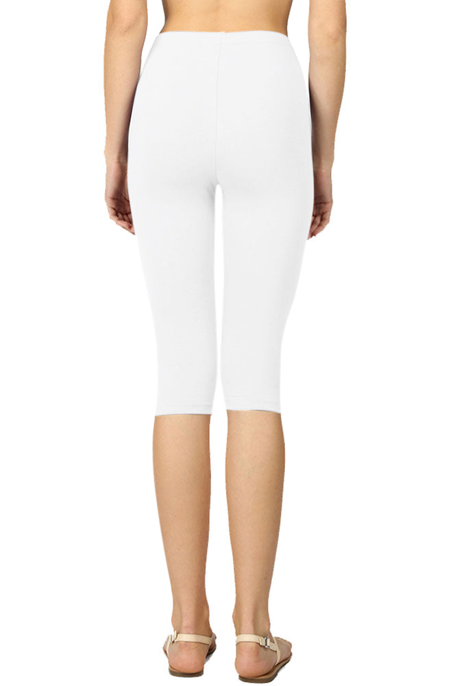 Zenana High Waist Cotton Capri Leggings - Legging Shorts sb_bottoms