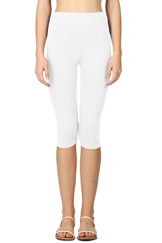 Zenana High Waist Cotton Capri Leggings - Legging Shorts sb_bottoms