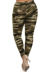 Niobe Clothing Light Army Design Plus Size Leggings - leggings