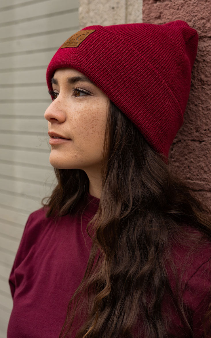 C.C. Skull Cap Basic Solid Unisex Watch Hat Knit Beanie - Beanies Hats