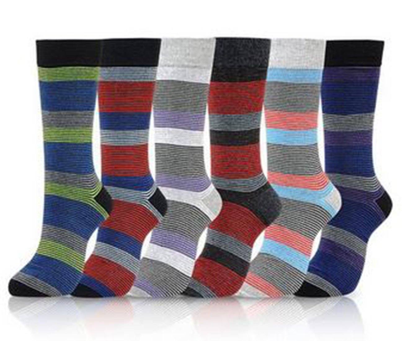 Niobe Clothing Thin Stripes Cotton Blend Dress Socks (6pk) - Socks