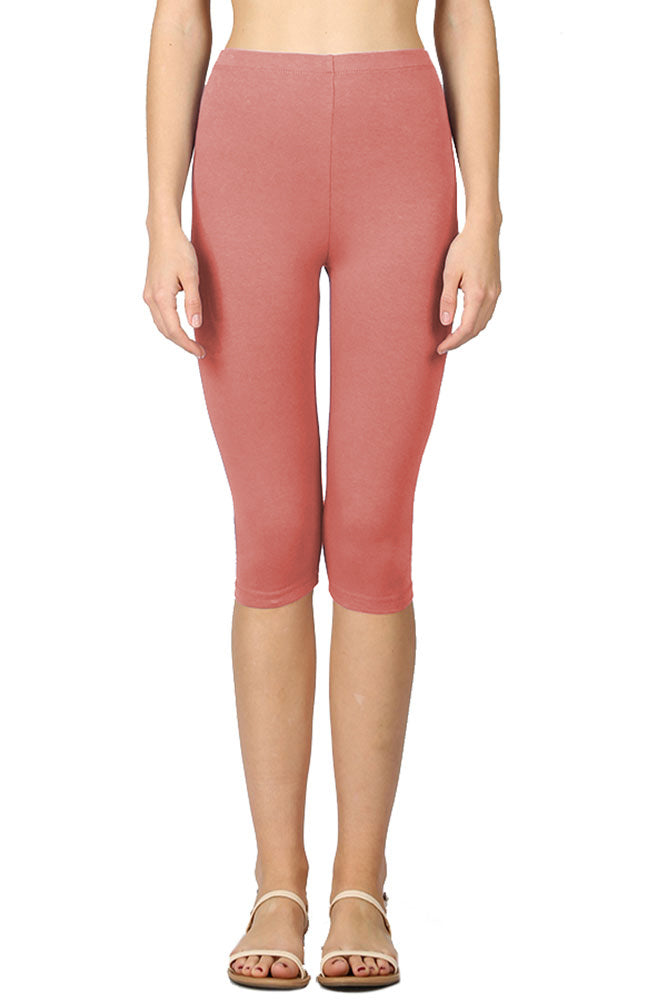 Zenana High Waist Cotton Capri Leggings - Legging Shorts sb_bottoms
