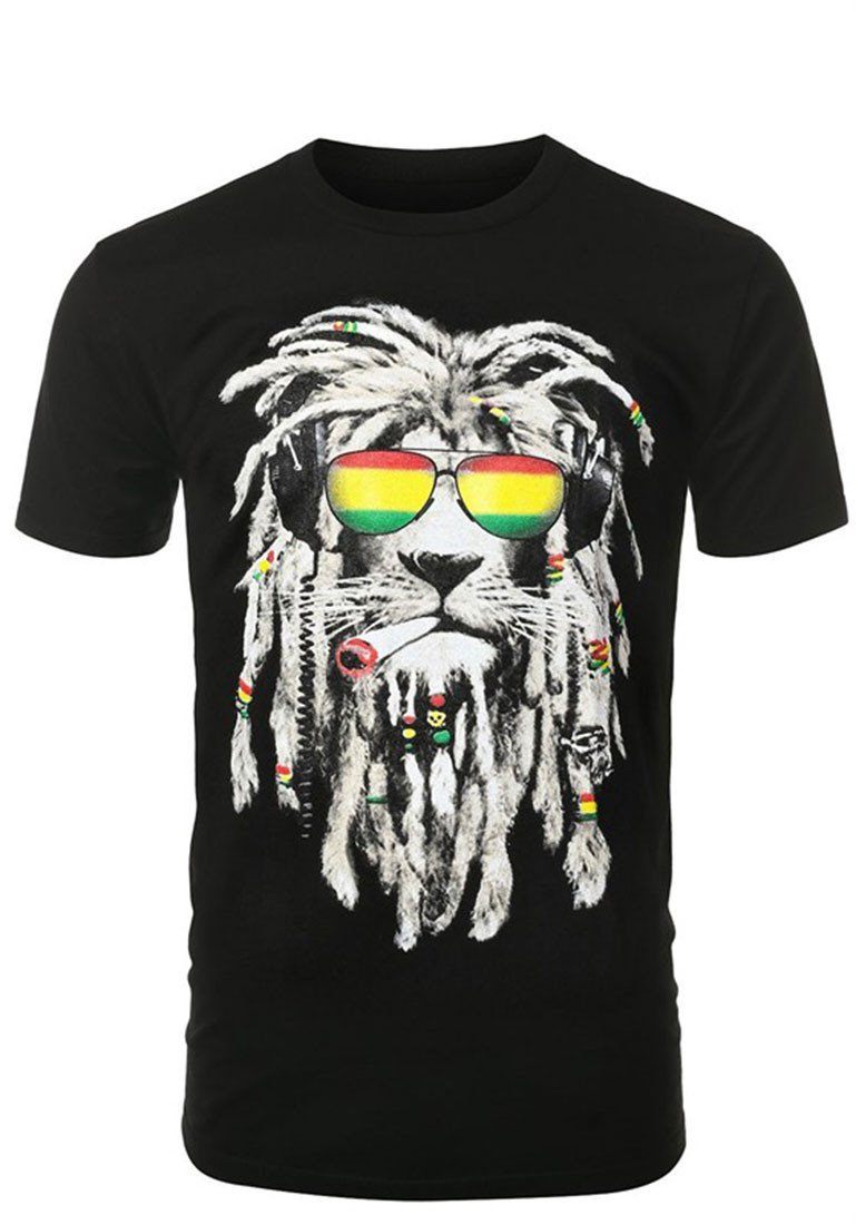 Niobe Clothing Rastafarian Smoking Lion Shirt - Shirts