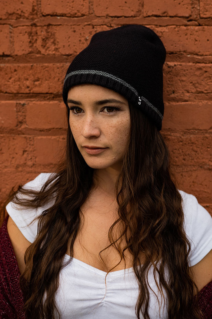 C.C. Skull Cap Single Stripe Accent Knit Beanie - Hats