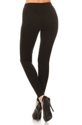 Black Solid Soft and Comfortable Leggings leggings- Niobe Clothing