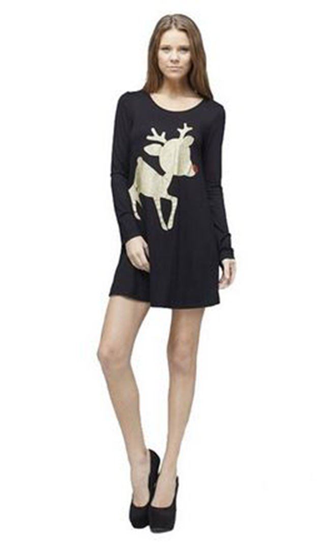 Niobe Clothing Baby Rudolph Glittered Long Sleeve Tunic - Tunics holiday