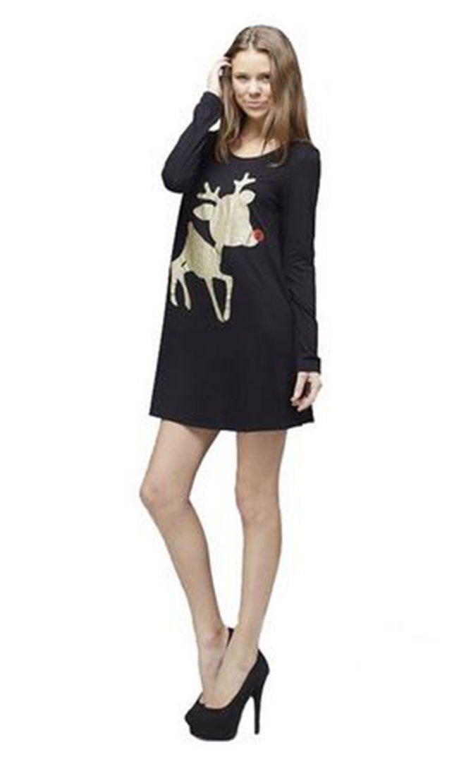 Niobe Clothing Baby Rudolph Glittered Long Sleeve Tunic - Tunics holiday