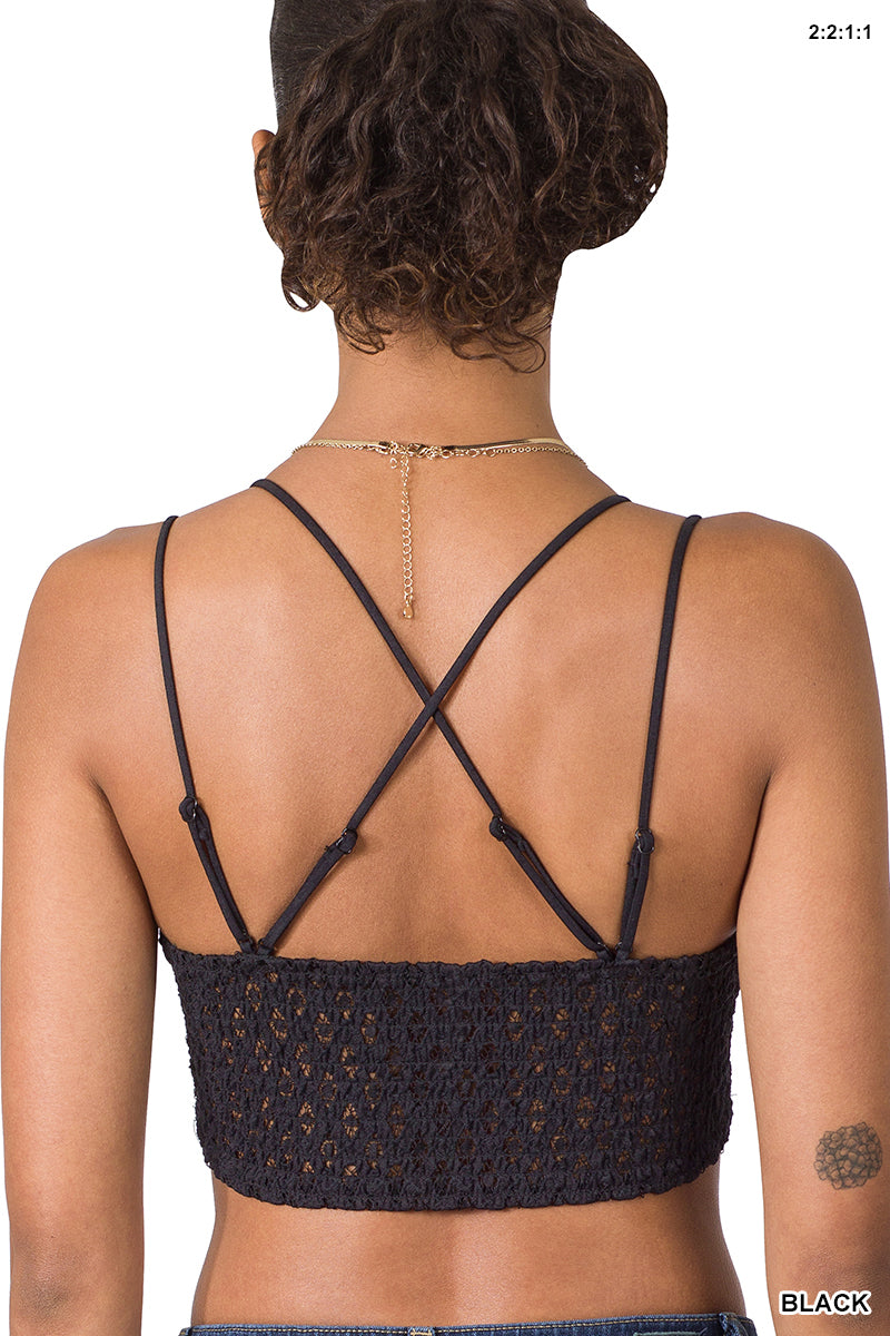 Zenana Crochet Lace Bralette Top - Tank Tops sb_tops