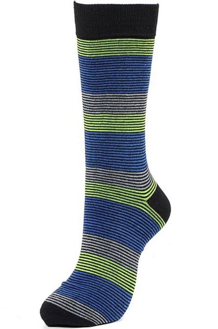 Thin Stripes Cotton Blend Dress Socks (6pk)