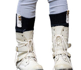 Knit Laced Leg Warmer Leggings (Ivory) Leg Warmers- Niobe Clothing