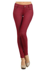 Niobe Clothing Cotton Blend Color Long Jeggings - leggings