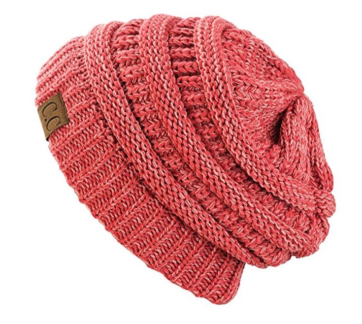 C.C. Two-Toned Unisex Soft Stretch Knit Slouchy Skull Beanie - Beanies Hats