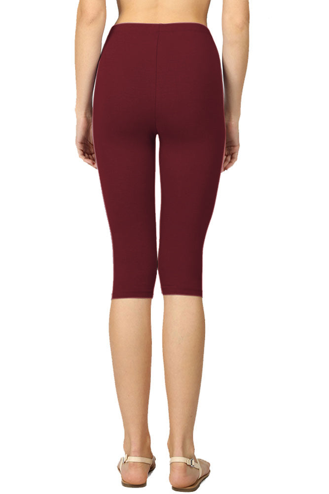 Zenana High Waist Cotton Capri Leggings - Legging Shorts sb_bottoms
