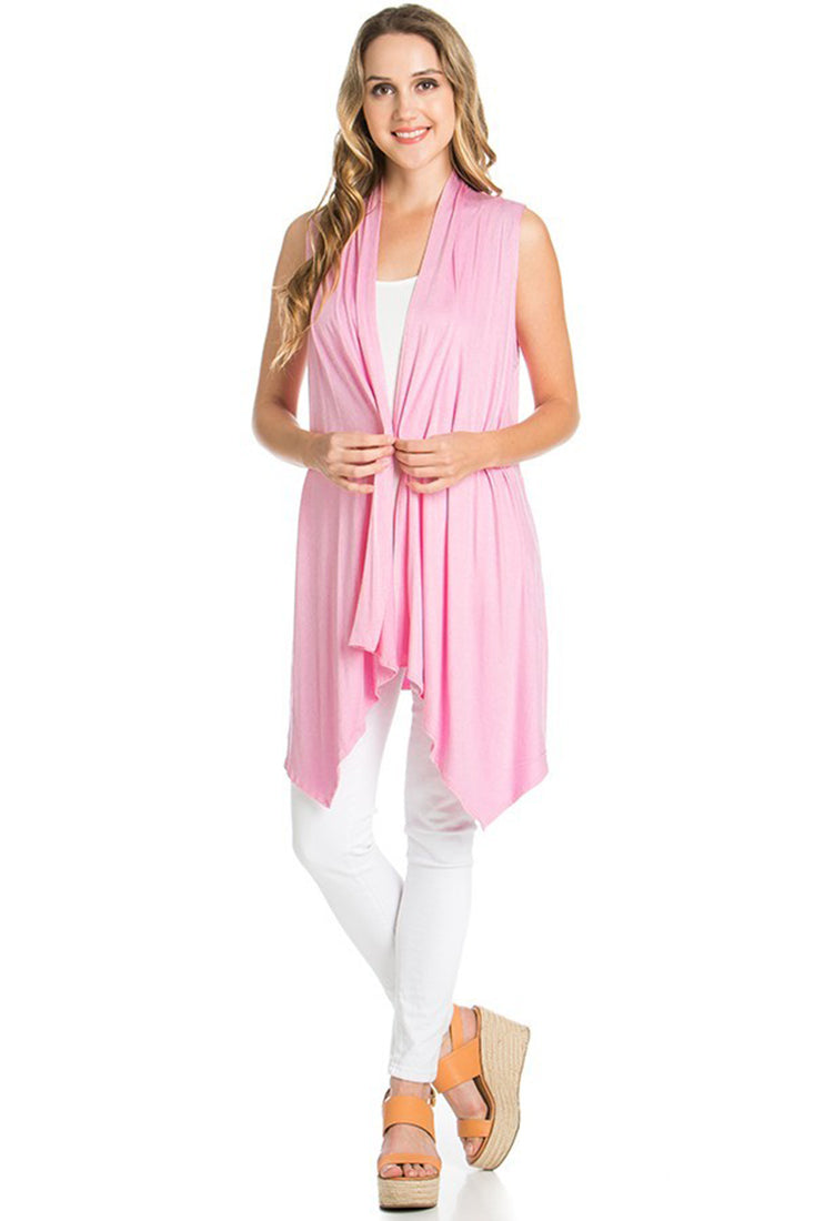 Niobe Clothing Sleeveless Asymmetric Hem Cardigan - f_outerwear