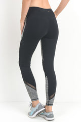 Mono B Grey Marled Knee Mesh Leggings - Active