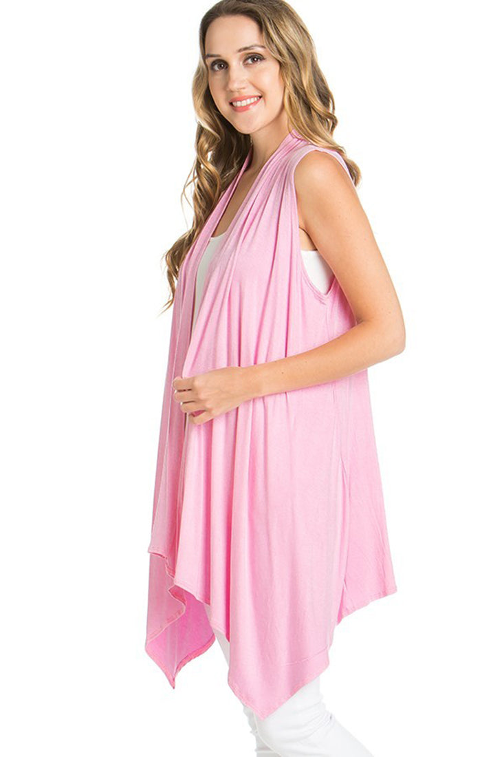 Niobe Clothing Sleeveless Asymmetric Hem Cardigan - f_outerwear