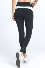 Mono B Mesh Accent White Contrast Studded Leggings - Active