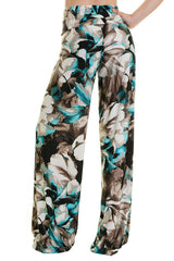 Niobe Clothing High Waist Fold Over Wide Leg Palazzo Pants (Floral Pastel) - f_bottoms