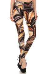 Niobe Clothing Brushstrokes Graphic Print Lined Leggings - leggings