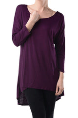 Azules Rayon Span 3/4 Sleeve Tunic Top - Tunics