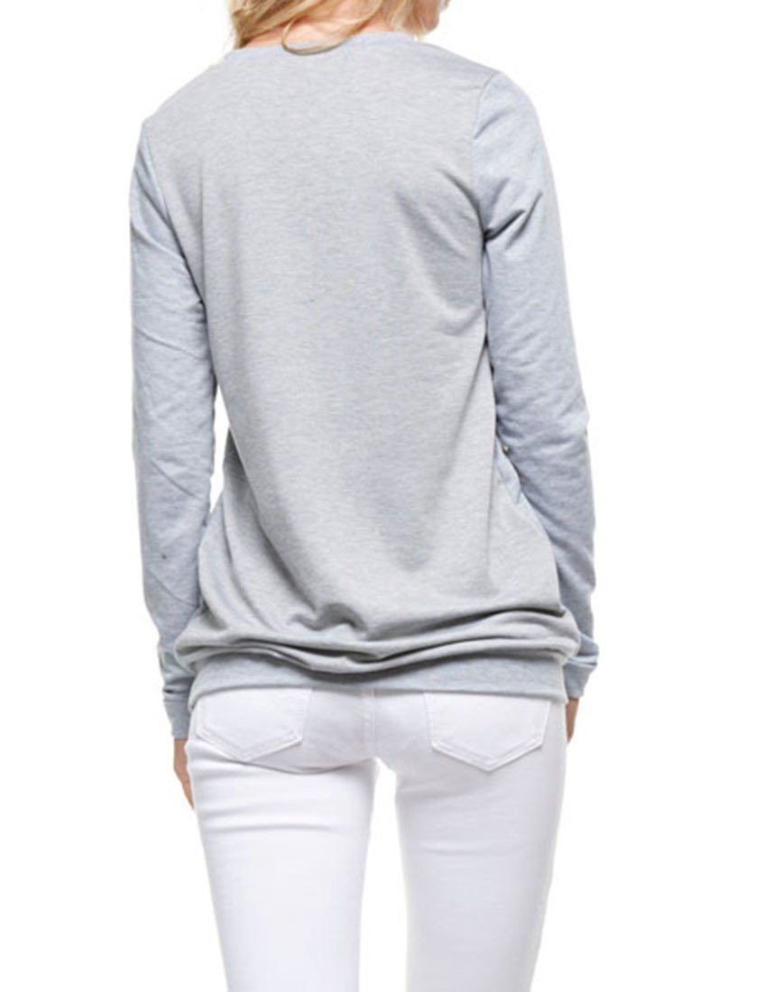 Niobe Clothing Cute Glitter Moose Long Sleeve Top - Sweatshirts holiday