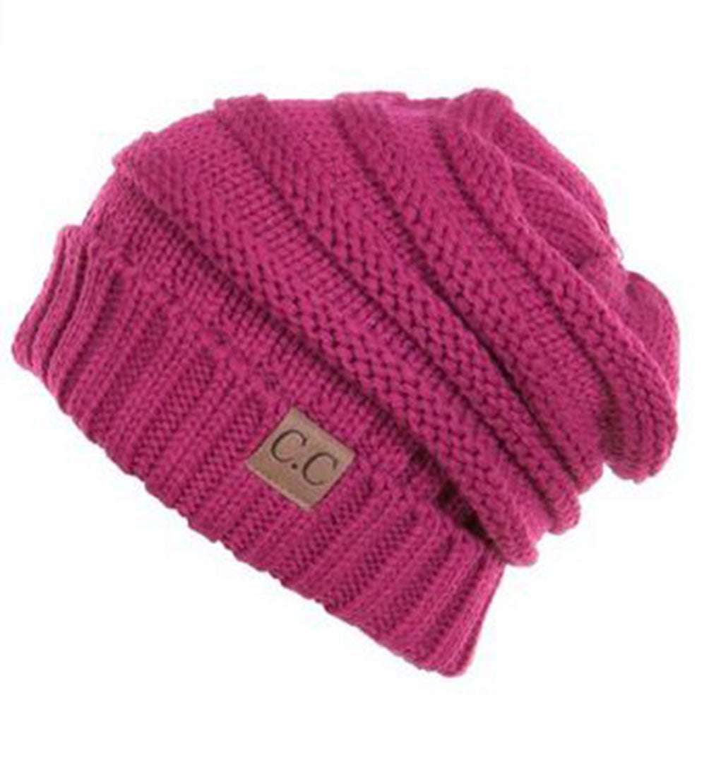 Unisex Solid Oversized Slouchy Knit Beanie